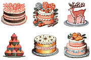 Cute Christmas Cake Clipart Bundle, an Illustration by DreamArtGraphic (Thumbnail 4 of 5)