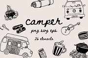 Camping illustrations set, a Sport Illustration by Anada Arty (Thumbnail 1 of 9)