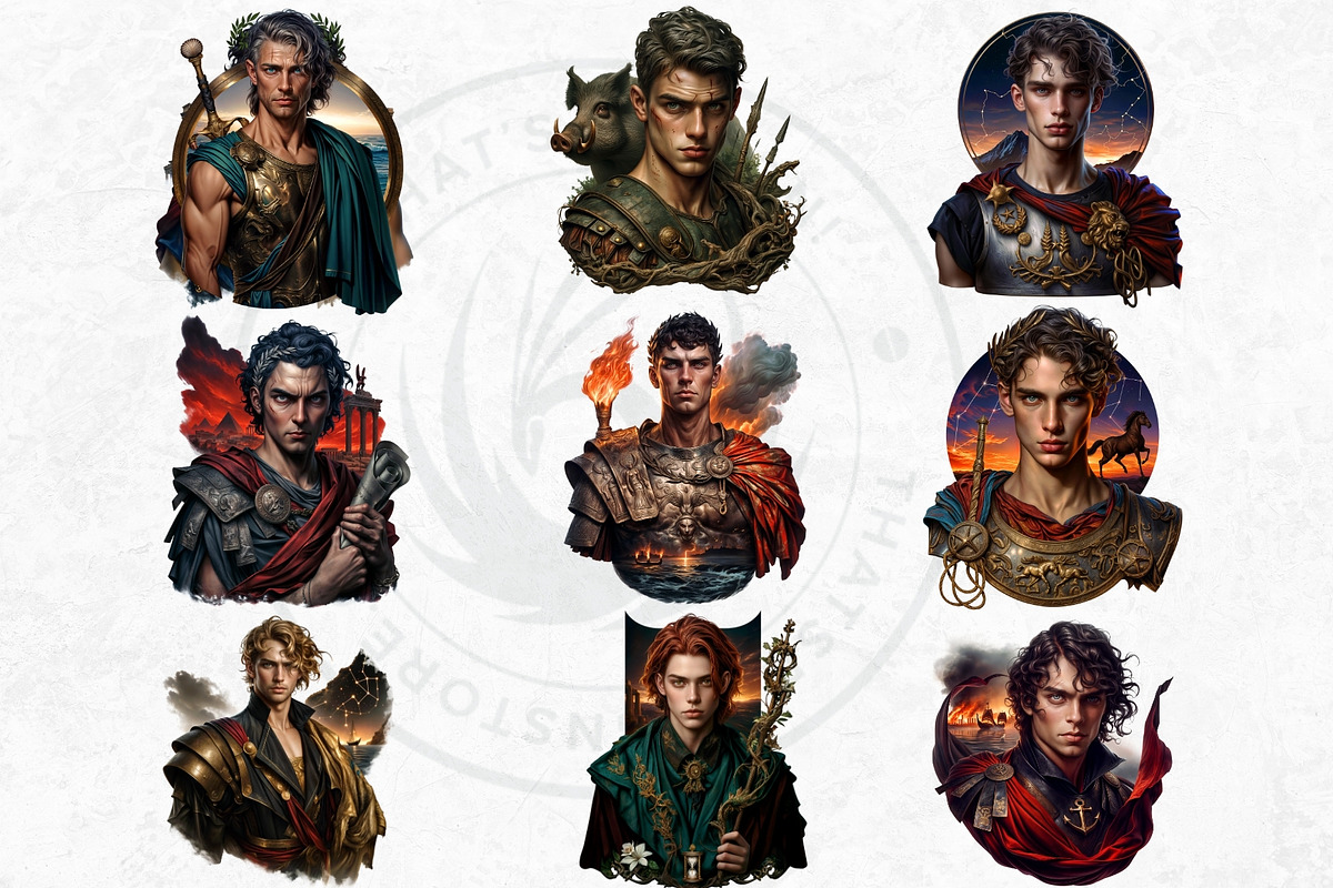Legendary Greek heroes Clipart V2, a Person Illustration by ThatsDesignArt (Photo 5 of 10)