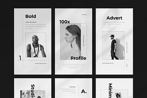 Monochrome Instagram Stories, a Social Media Template by Filip Studio