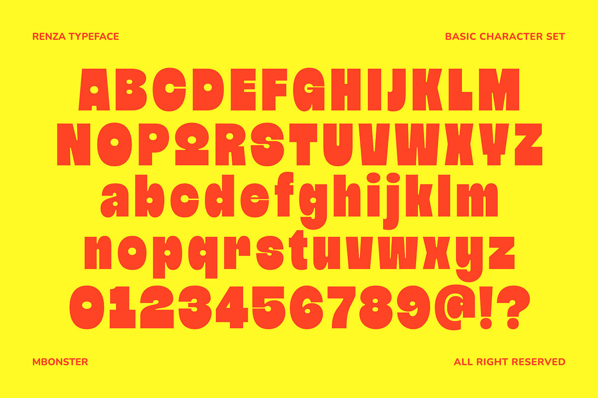 Renza - Bold Heavy Display Font, a Sans Serif Font by Mbonster Design Studio (Photo 15 of 15)
