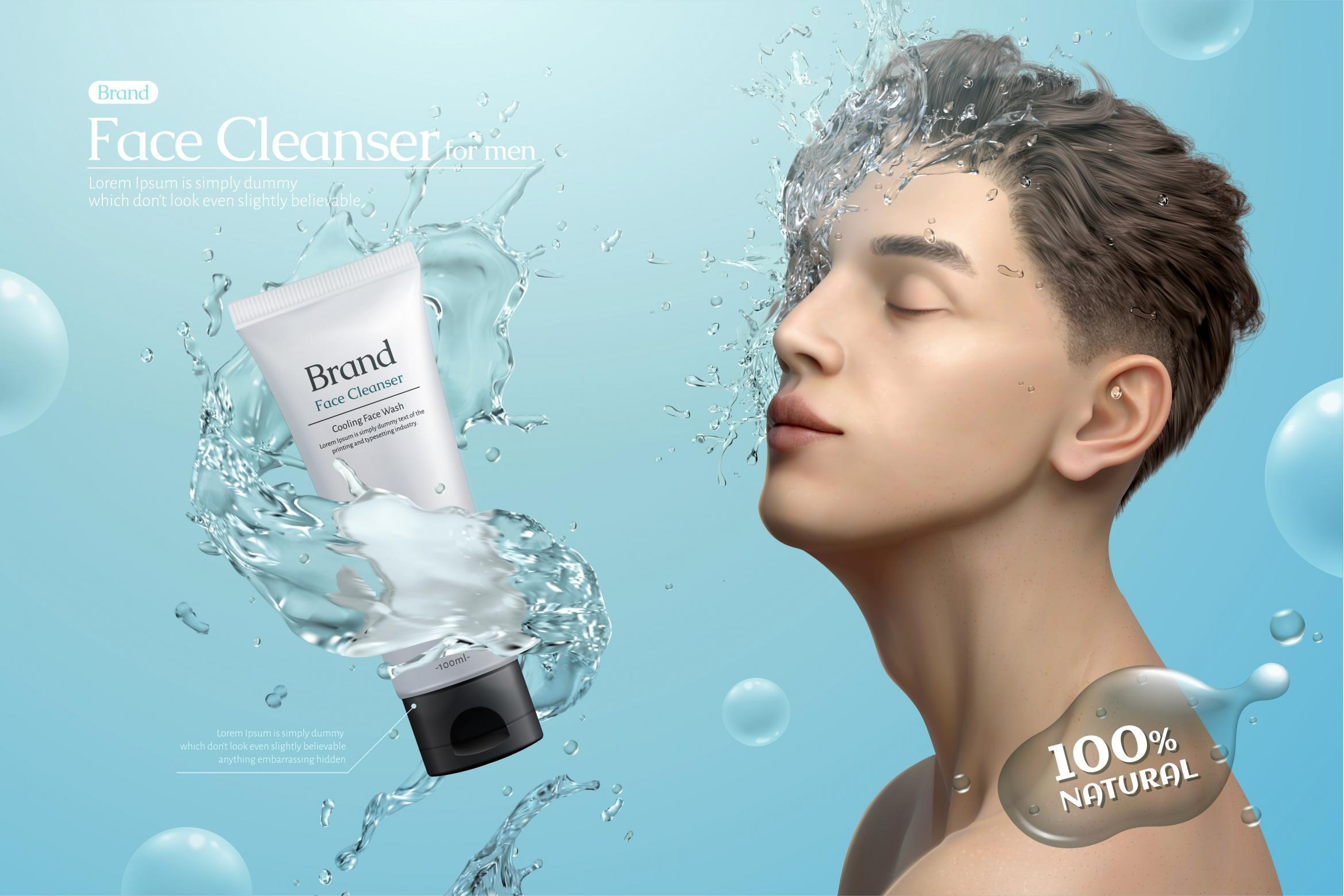 Man's facial cleanser ads, an Illustration by TotallypicRF | Creative ...