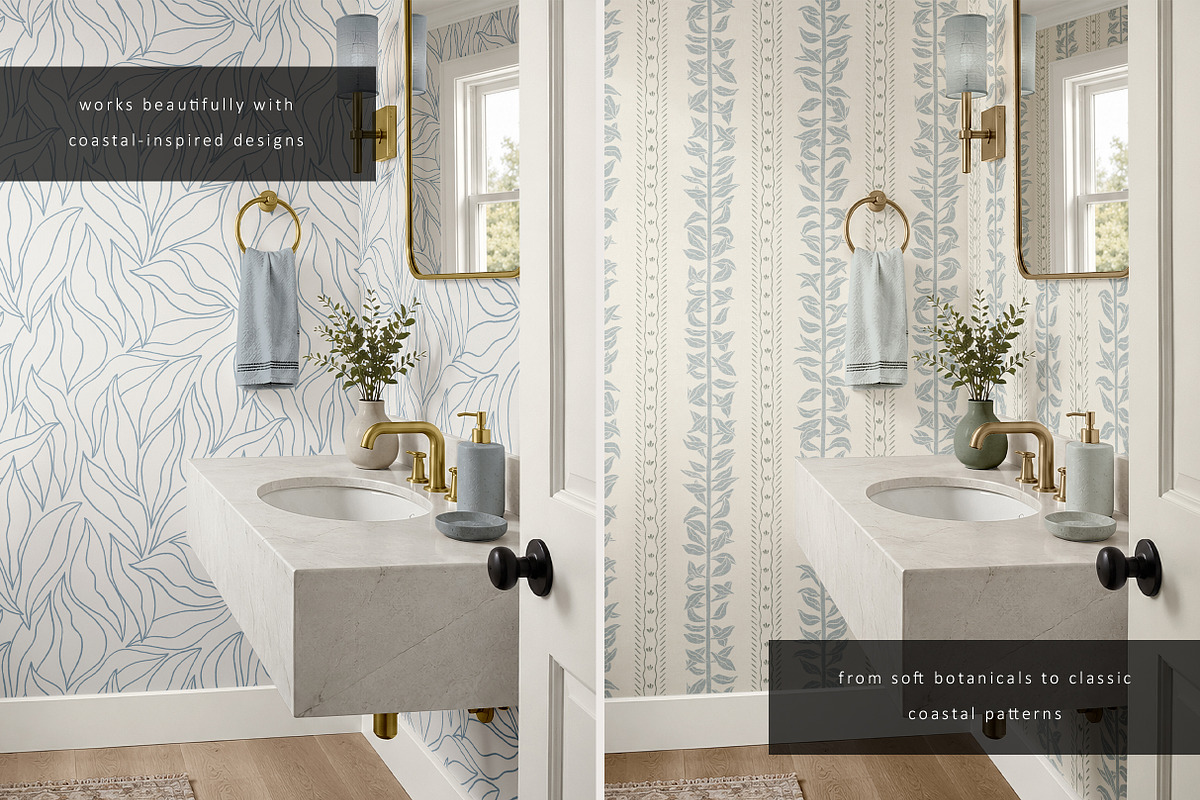 Elegant Bathroom Wallpaper Mockup, a Household Mockup by LinnestCreative (Photo 4 of 8)