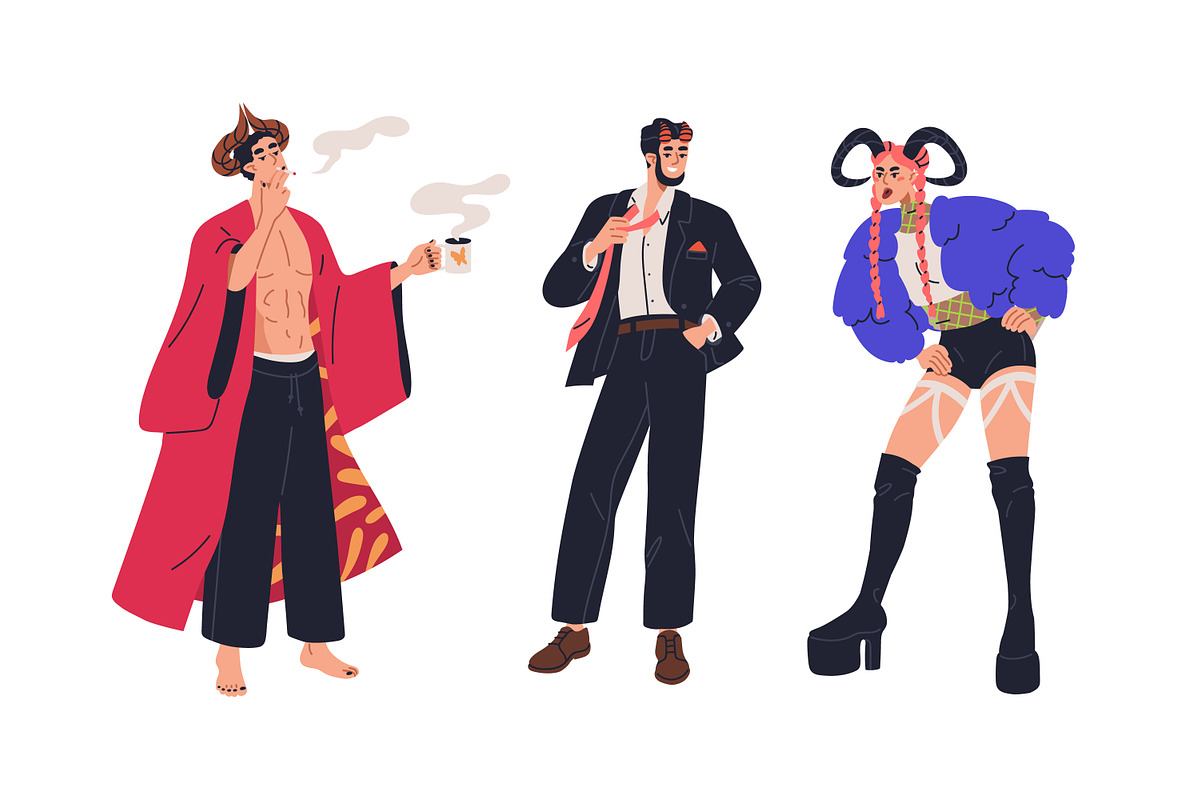 People in devil costumes with horns, a Person Illustration by Good Studio (Photo 3 of 5)