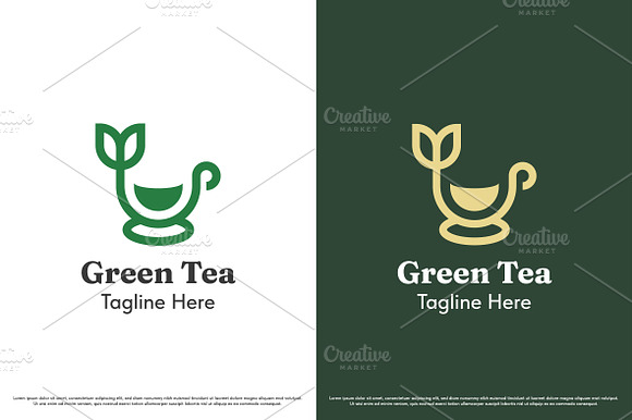 Tea cup herbal logo design template preview 2