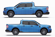 2025 Compact Pickup Truck Mockup Set, an Advertising Mockup by Halal Graphic Studio (Thumbnail 10 of 16)