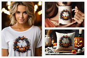Halloween Wreath Sublimation Clipart, a Seasonal Illustration by Creative Arslan (Thumbnail 5 of 8)