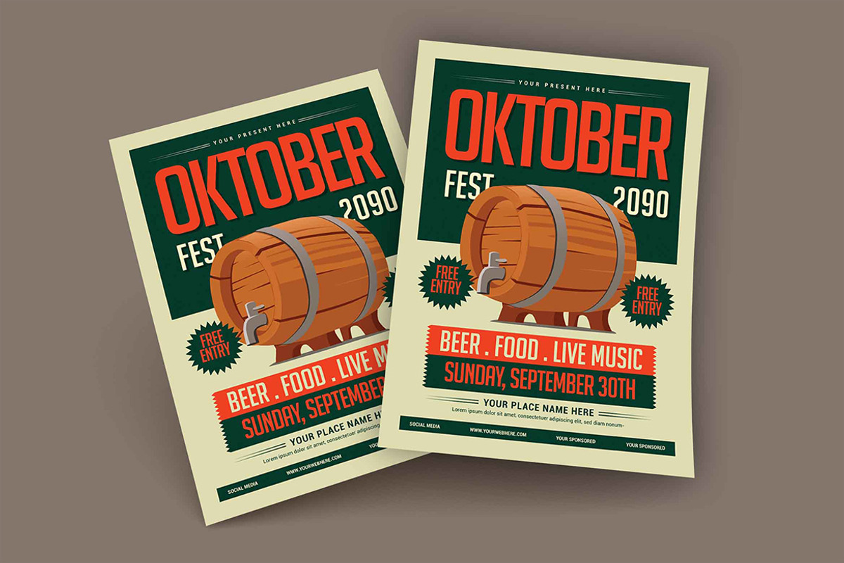Oktoberfest Event Flyer Template, a Flyer Template by megarez (Photo 1 of 3)