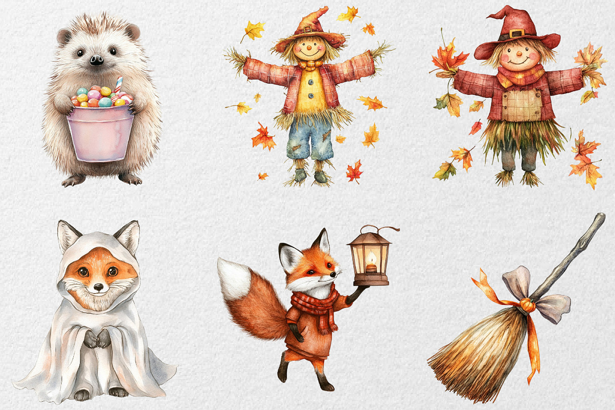 Adorable Halloween Fall Clipart, an Illustration by DreamCafeArt (Photo 6 of 7)