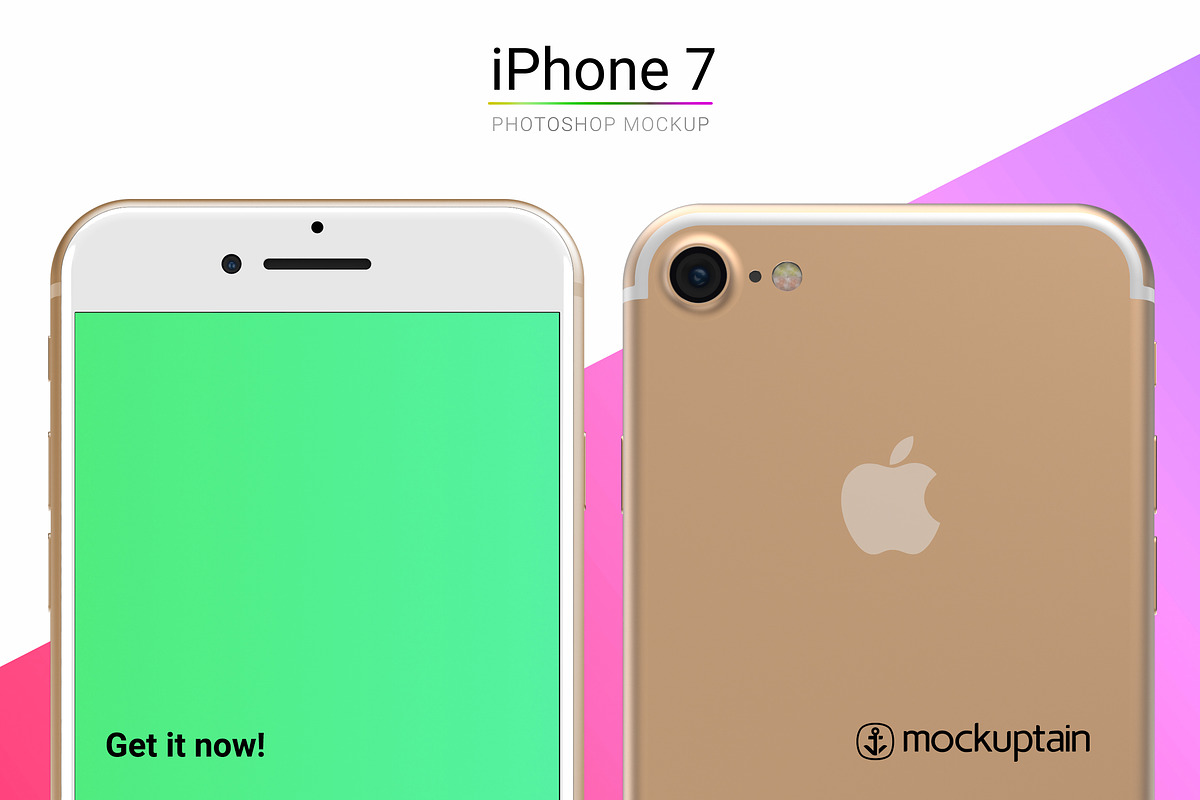 Iphone 7 Mockup White Gold Straight, an iPhone Mockup by mockuptain (Photo 6 of 6)