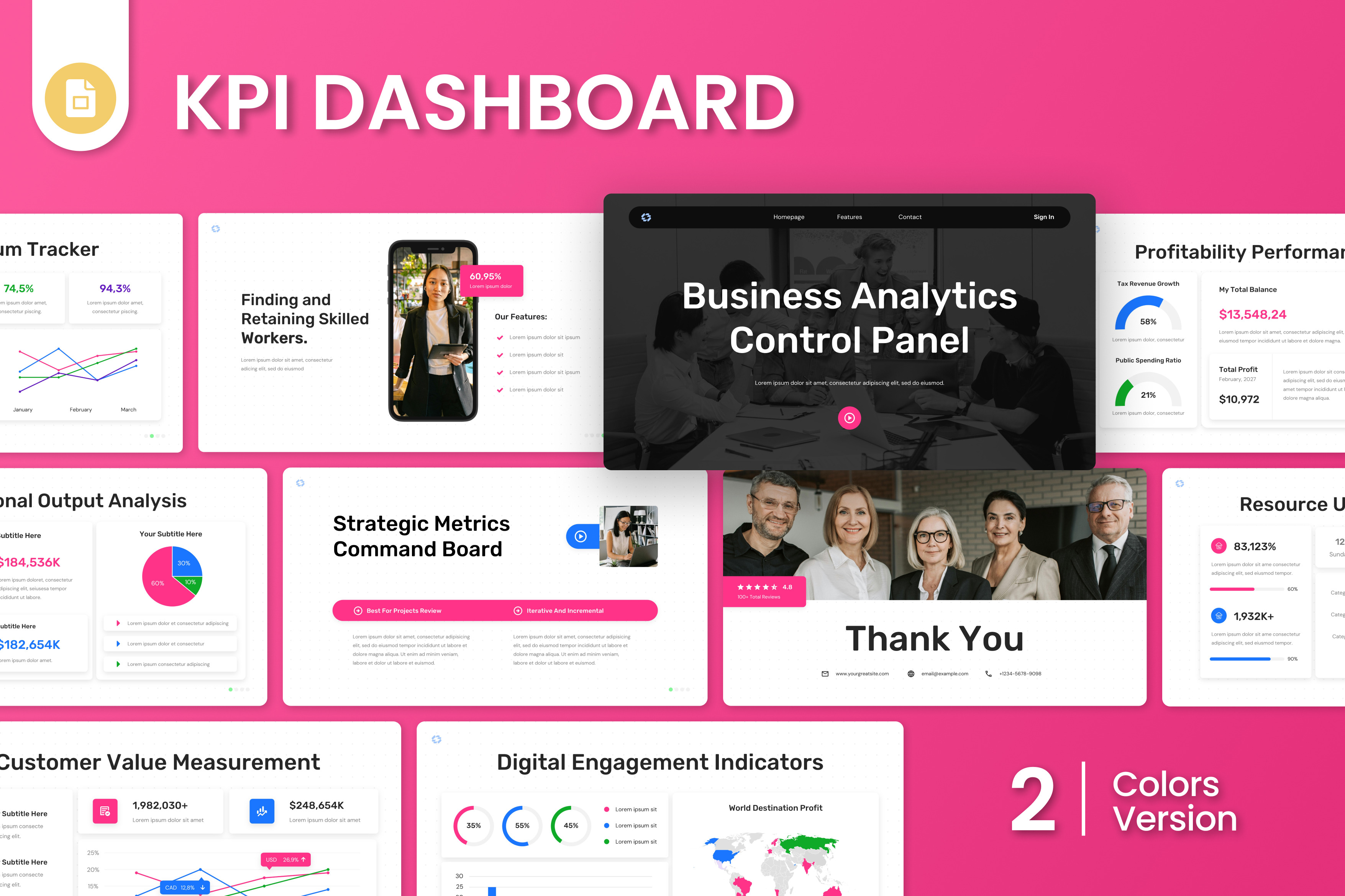 KPI Dashboard Google Slides, a Presentation Template by Antstheme
