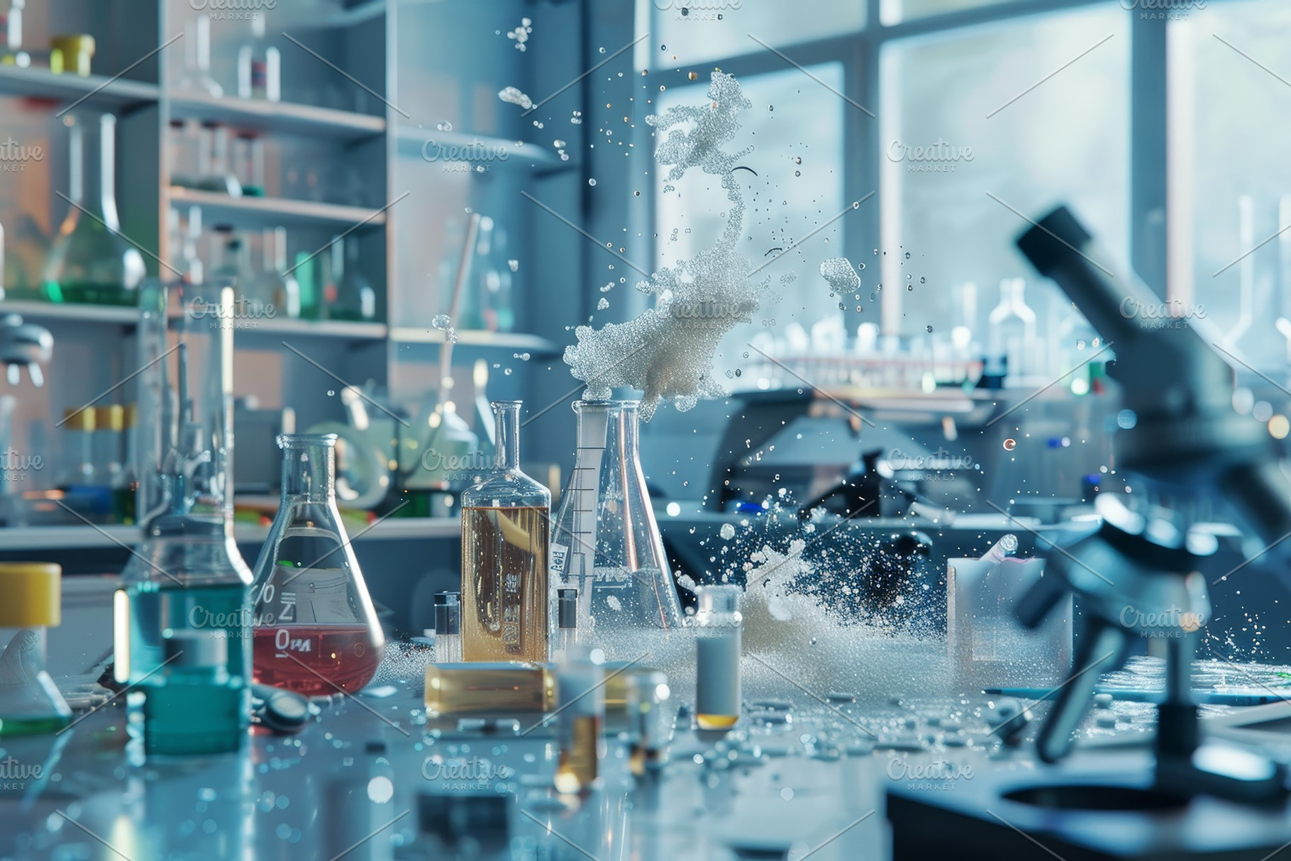 Diverse Colored Liquids in Laborator, a Photo by Iftikhar Alam