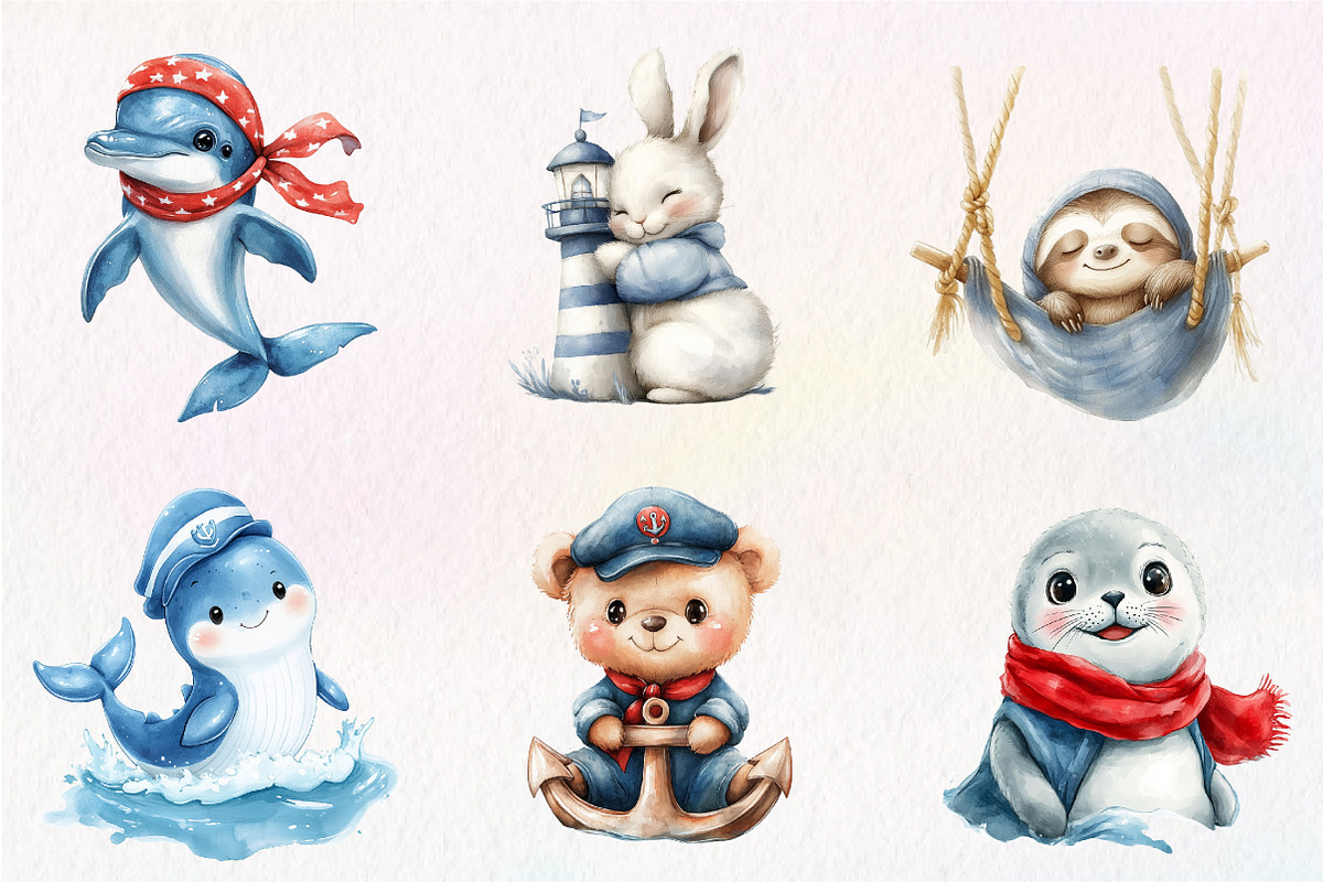 Nautical Clipart, Baby Sailor Clipar, an Illustration by CreationArt (Photo 5 of 9)