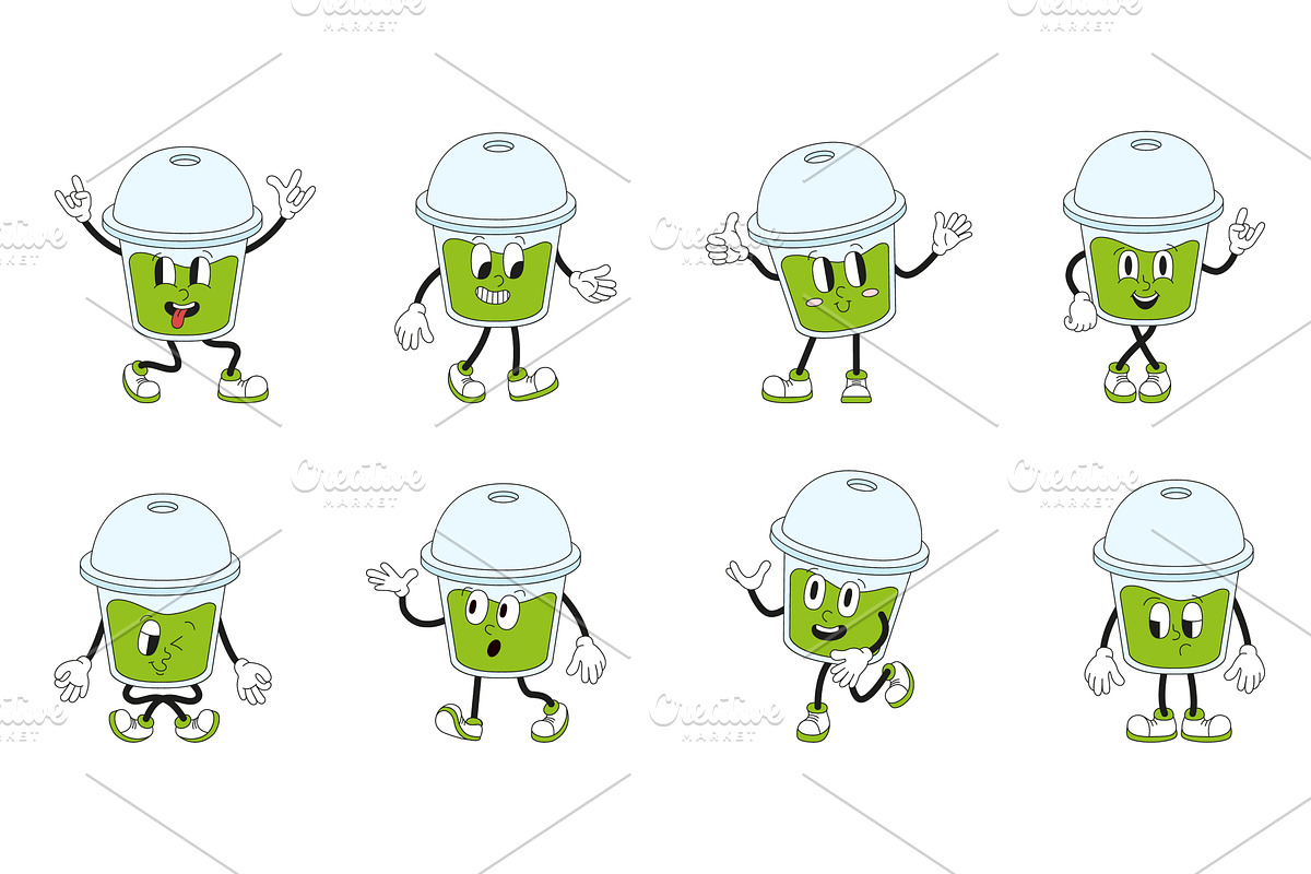 Groovy matcha character. Japanese, a Food Illustration by Valerie Bodnar