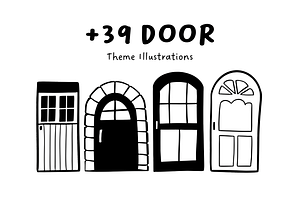 39+ Hand-Drawn Door Illustrations, an Object Illustration by The Journey Atelier