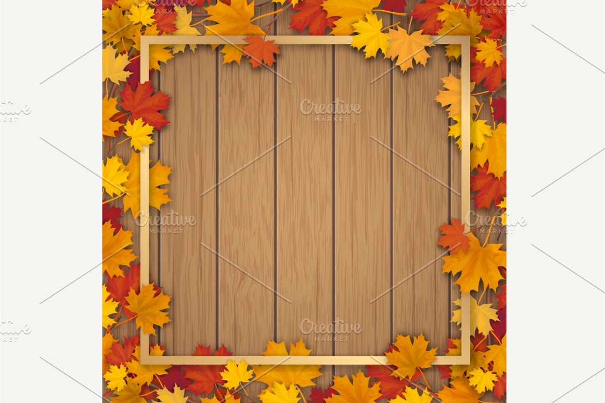 Set of maple tree leaves frames., a Decorative Illustration by belander (Photo 2 of 8)
