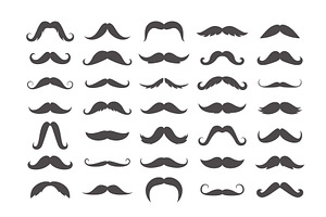 Varieties Of Retro Mustache Set