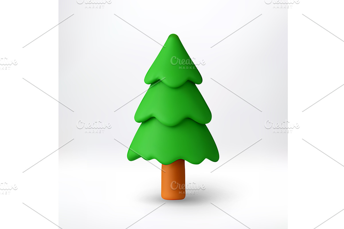 Simple glossy green spruce in 3d, an Object Illustration by Abscent