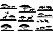 Abstract Savanna Scenery Silhouette, a Graphic by Designer_Momina (Thumbnail 12 of 13)