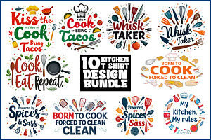 Kitchen T-Shirt Bundle, an Illustration by hafijul