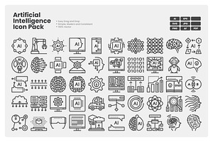 Artificial Intelligence Icons, an Outline Icon by erifqizeicon