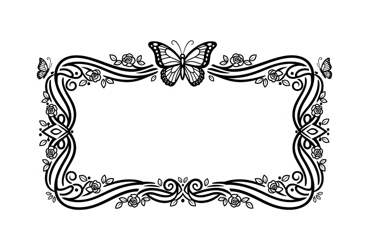Butterfly Floral Frame SVG Bundle, an Illustration by Creativeshirt (Photo 20 of 31)