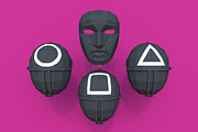 Mask Squid Game 3D model template, a Graphic by PolyFish (Thumbnail 1 of 7)