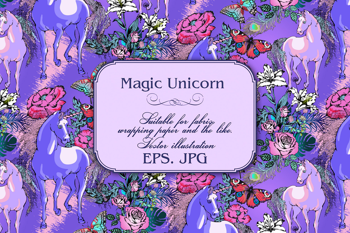 Magic Unicorn, a Pattern Graphic by Designs by Helen Trupak