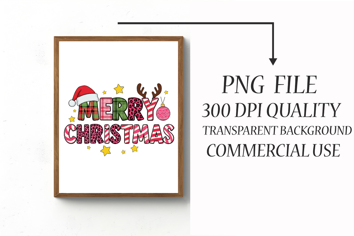 Merry Christmas PNG, Sublimation Des, an Illustration by Libby Wishes (Photo 3 of 6)