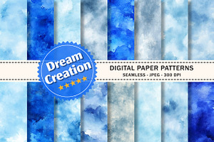 Blue Tones Digital Paper, a Texture Graphic by Dream Creation