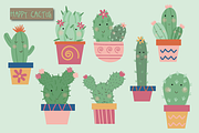 Cute cactus clipart, an Illustration by Poppymoondesign (Thumbnail 2 of 3)