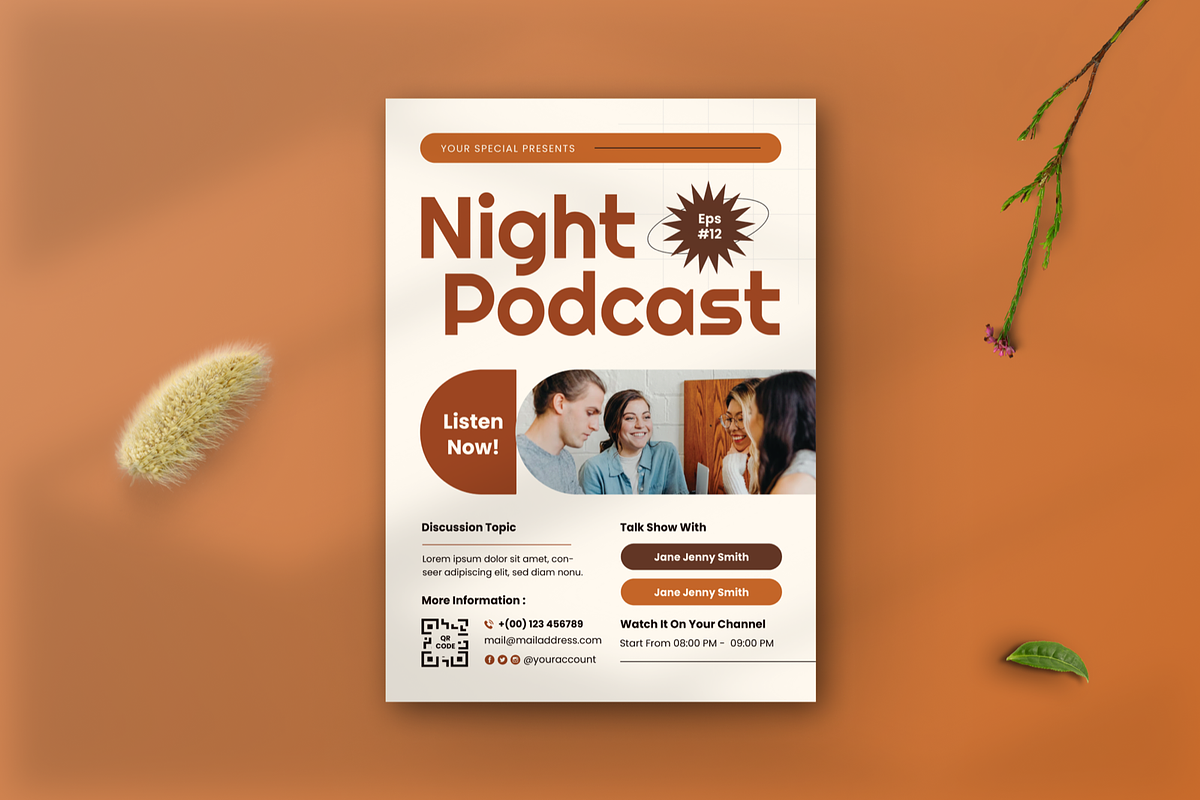 Night Podcast Flyer, a Flyer Template by SquidPixey (Photo 3 of 6)