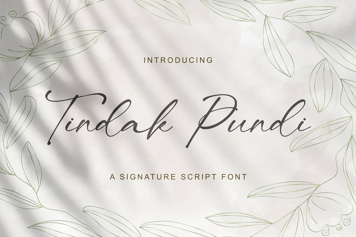 Tindak Pundi - Signature Script Font, a Script Font by StringLabs (Photo 1 of 9)