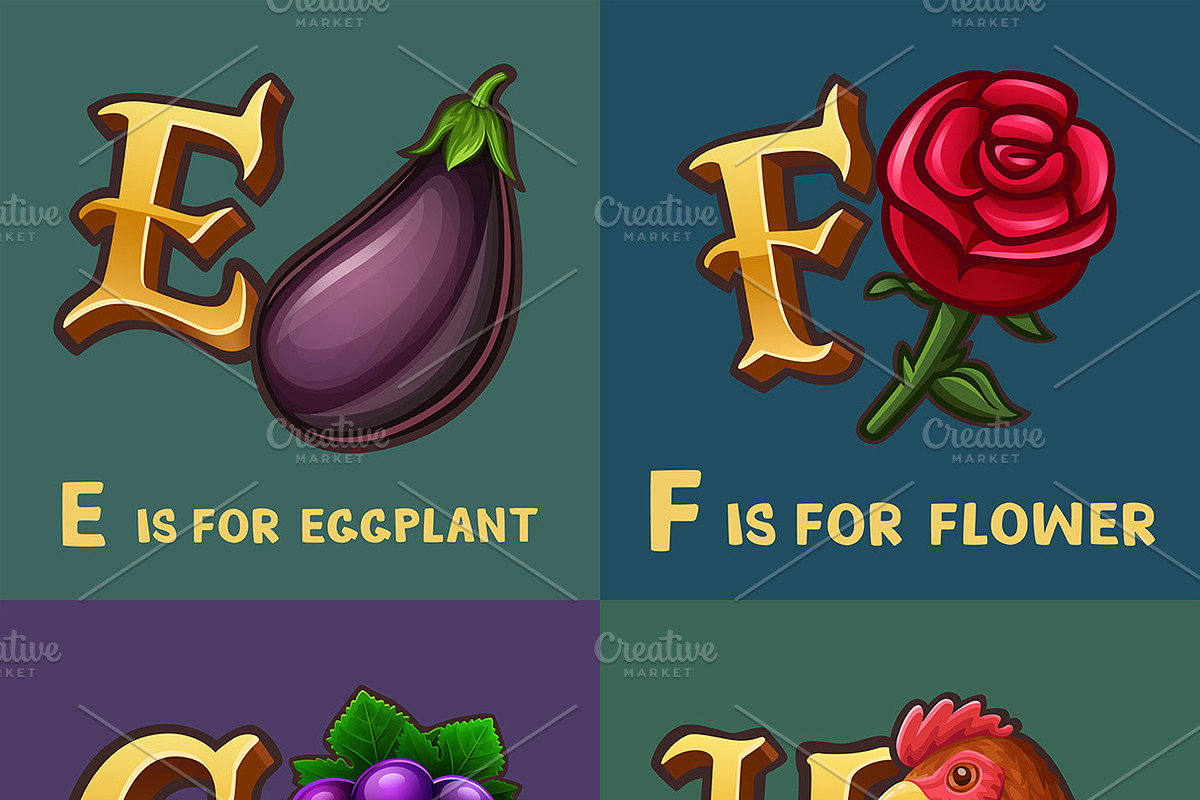 Children's Alphabet SET, an Education Illustration by Saranai Store (Photo 4 of 10)