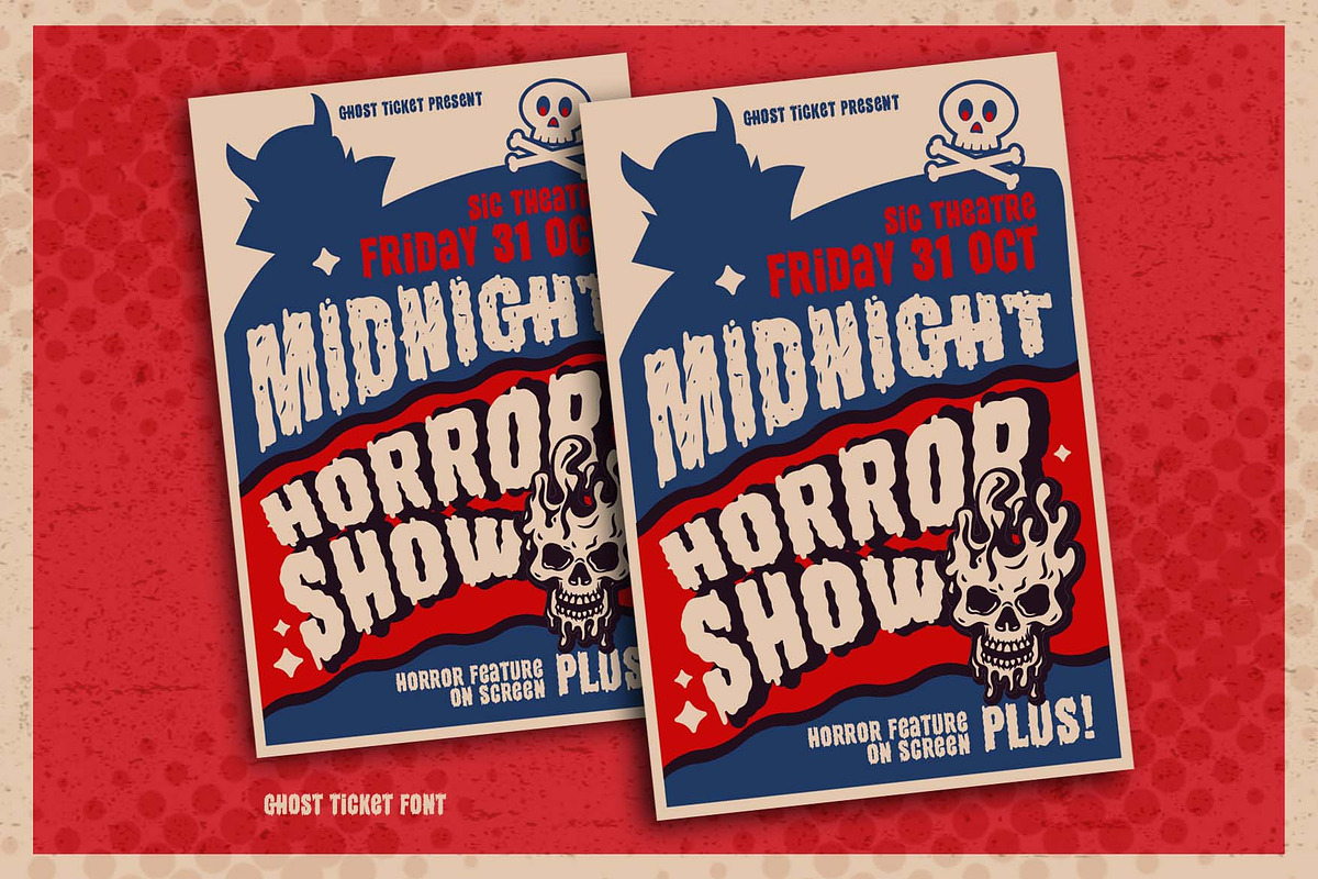 Ghost Ticket a Cartoon Horror Font, a Handwritten Font by Rasiorise Studio (Photo 10 of 12)