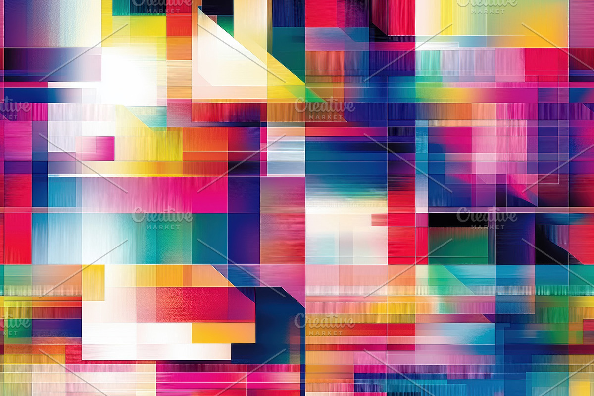 Seamless vibrant abstract composition featuring a mosaic of colorful geometric, a Pattern Graphic by Textures & Backgrounds