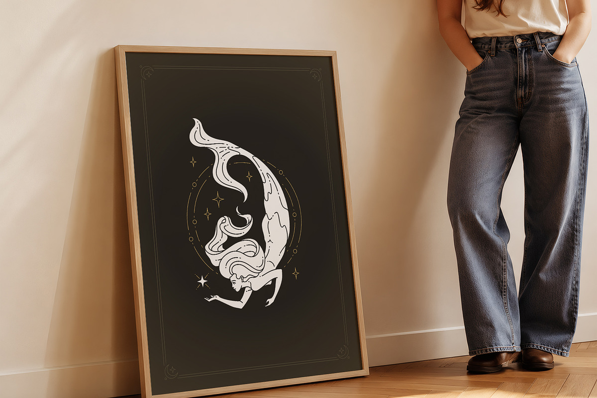 Pisces Zodiac Wall Art, a Person Illustration by Vasya Kobelev (Photo 4 of 7)