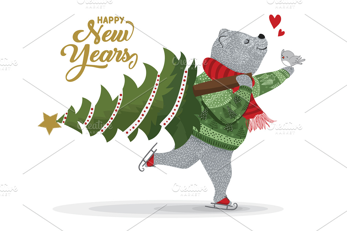 Christmas bear illustration, an Animal Illustration by StudioLondon (Photo 2 of 3)