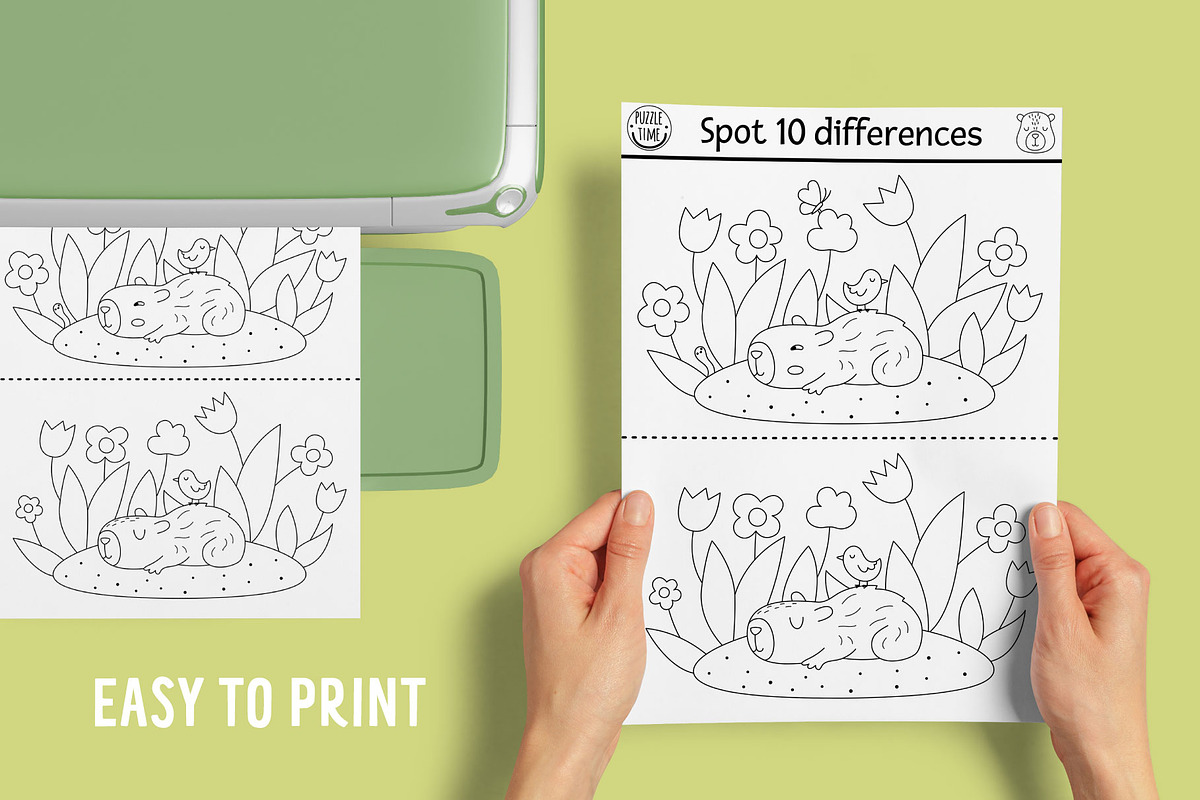 Capybara coloring games for kids, an Education Illustration by Lexi Claus (Photo 15 of 17)