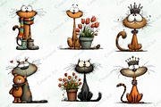 Whimsical Cats Clipart Bundle, an Illustration by Creative Art (Thumbnail 7 of 11)