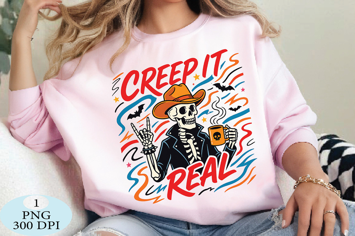 Halloween Skeleton Creep It Real PNG, a Seasonal Illustration by Daily.Designs (Photo 3 of 5)