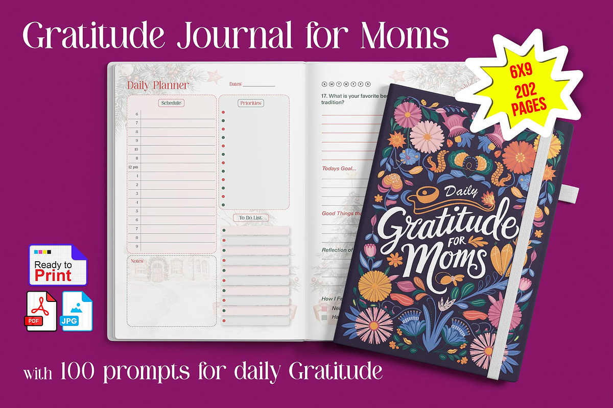 Gratitude Journal Planner for Moms, a Stationery Template by Graphic Template (Photo 1 of 3)