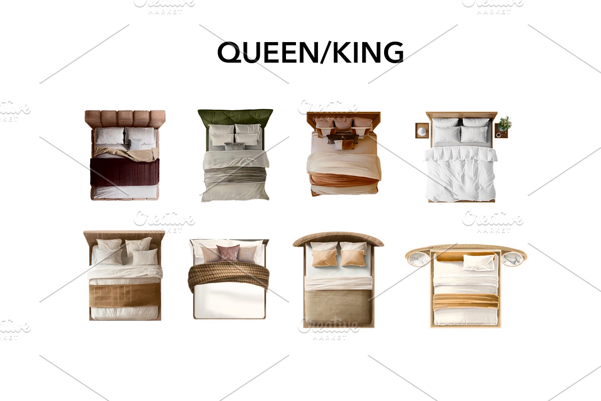 Bed Floor Plan - 40 PNG Elements, an Object Graphic by SketchBoyko (Photo 2 of 6)
