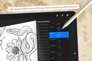 Procreate - Tattoo Basic Stencil Set