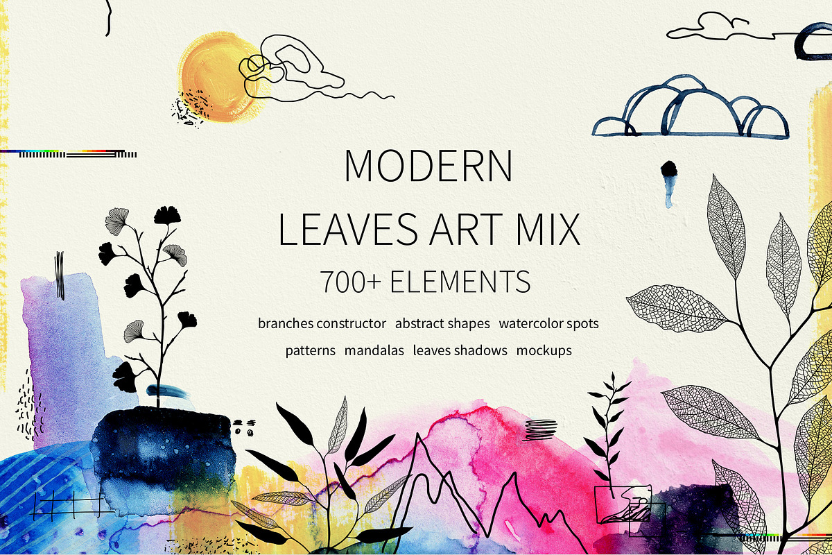 Modern graphic elements. Art leaves, an Object Graphic by white angel arts (Photo 1 of 19)