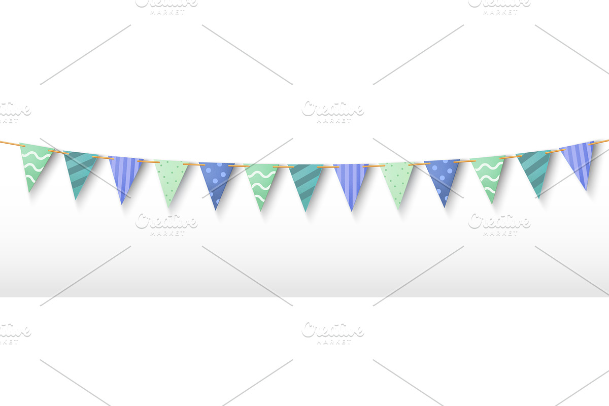 Party bunting garland with, an Object Illustration by art PVP - market