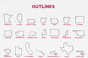 Set of 50 maps of USA States, an Education Illustration by Illustrationsforteachers (Thumbnail 3 of 5)