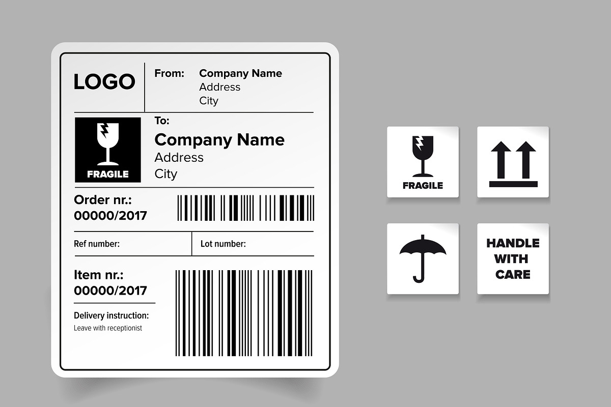 Shipping label, an Illustration by Lin´s