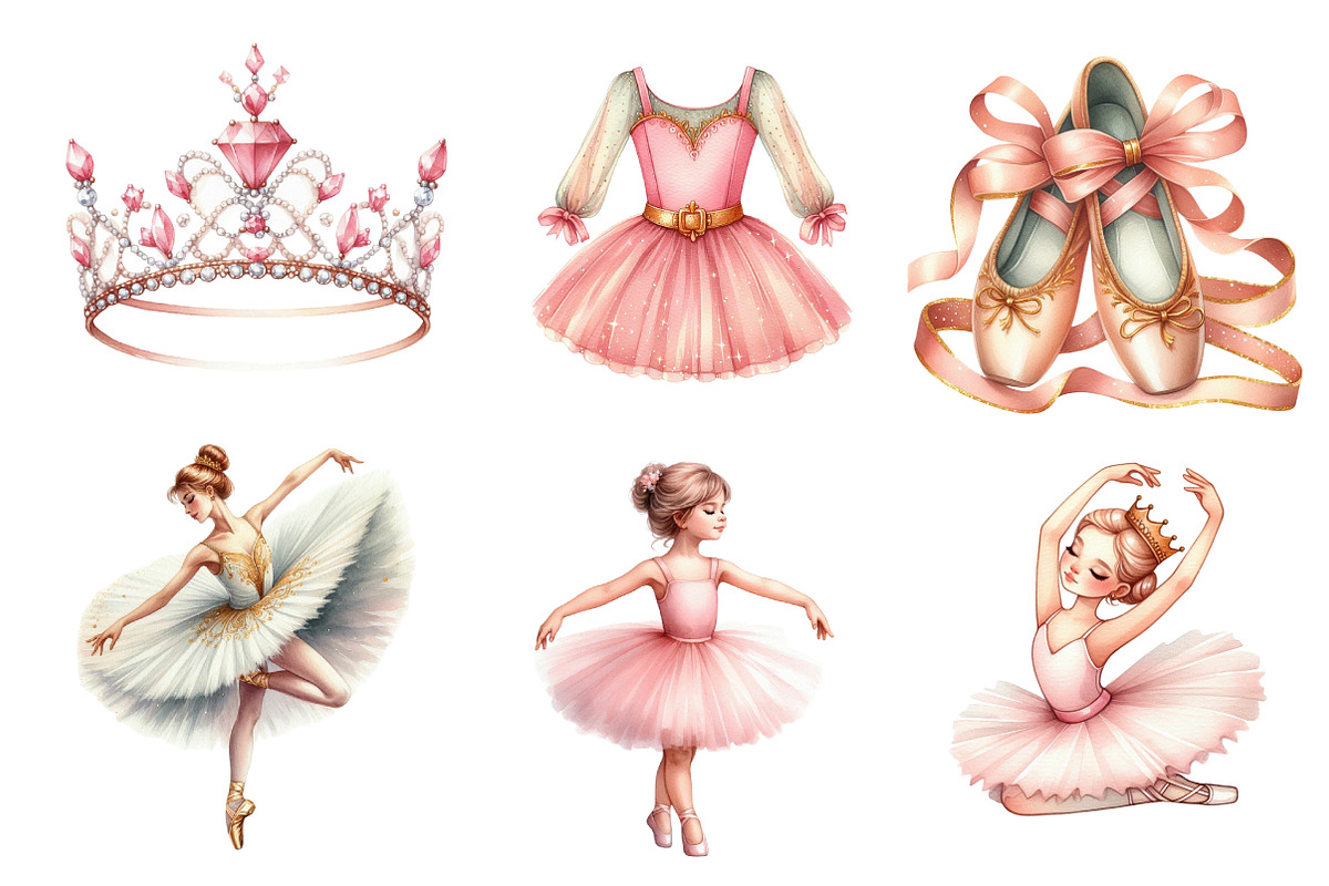 Ballerina Watercolor Clipart, an Illustration by CreationArt (Photo 3 of 5)