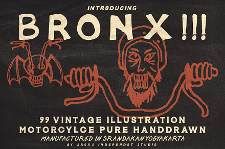 Vintage Motorcycle BRONX !!!, an Object Illustration by AROKA